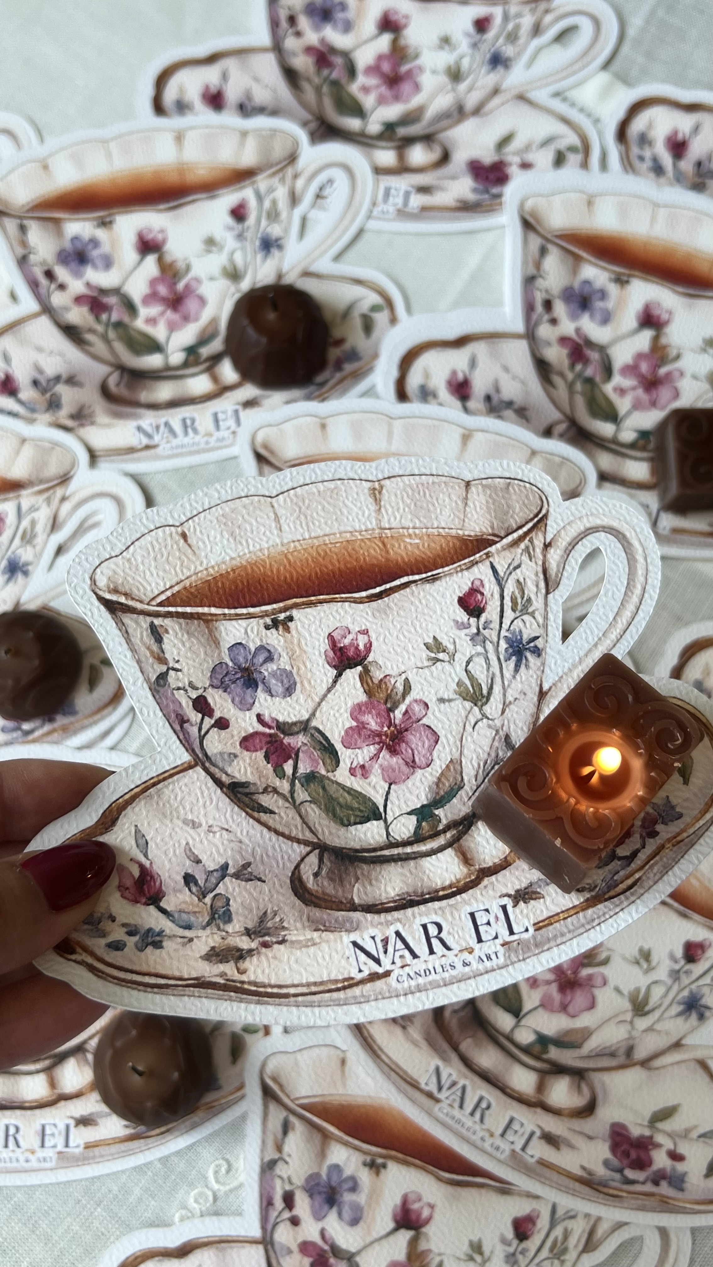 Grußkarte „Eine Tasse Wärme“ mit Kerze
